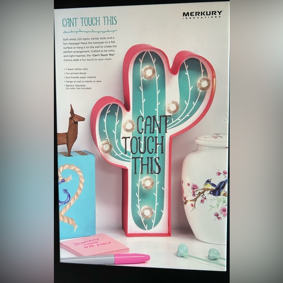 NWT Merkury Innovations Light Up Cactus Marque Decor - Picture 4 of 6